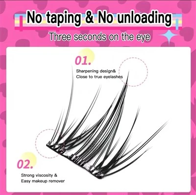 Glue-free Segmented Natural Eyelashes