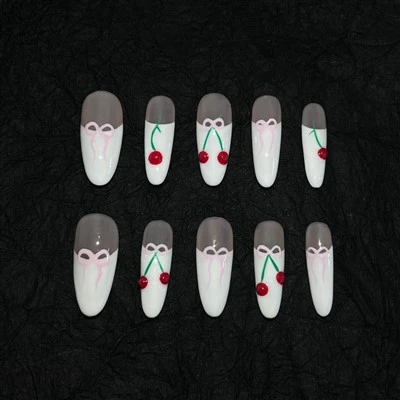 Cherry Pattern Nails