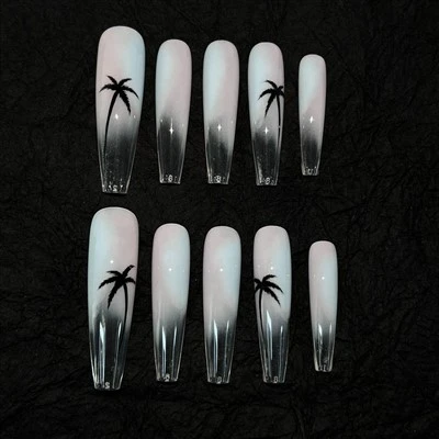 Coconut Tree Painting Nails